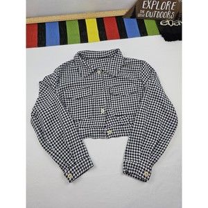 Shein Curvy Womens Jacket Houndstooth Pattern Flip Pocket FrenchyStyle Size XXL